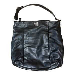 Coach Madison Isabelle Pebbled Black Leather Shoulder Hobo Bag